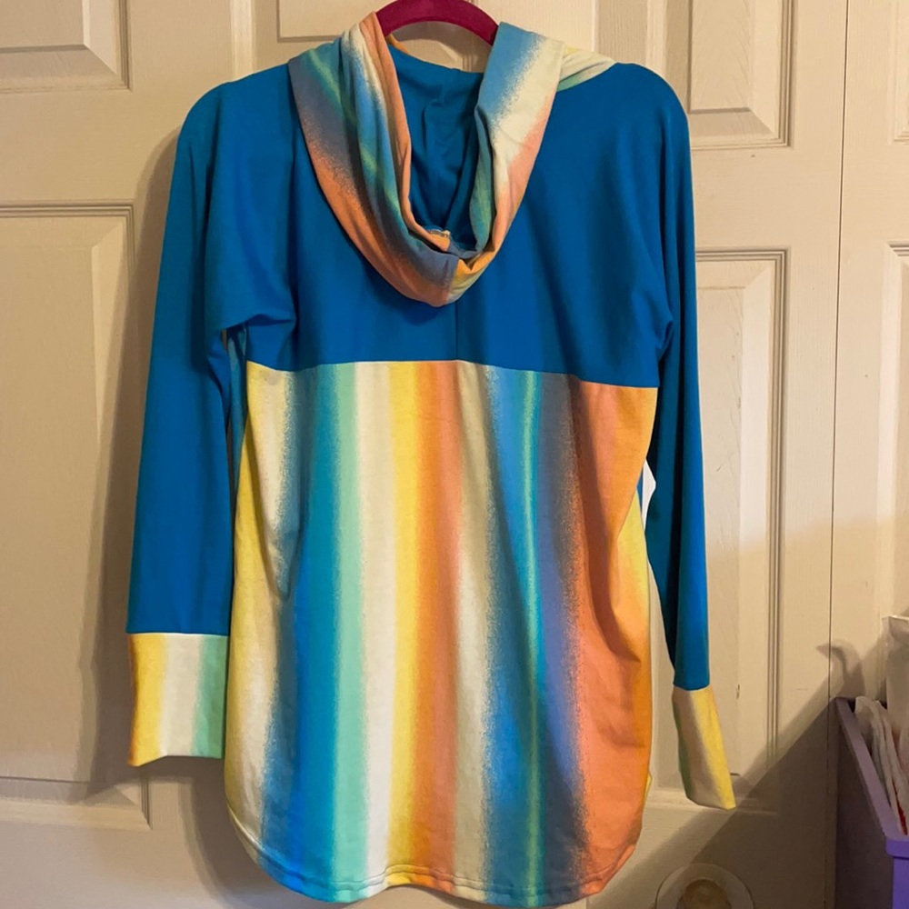 Bright colored striped soft hoodie Bold gorgeous colors - Picture 3 of 7